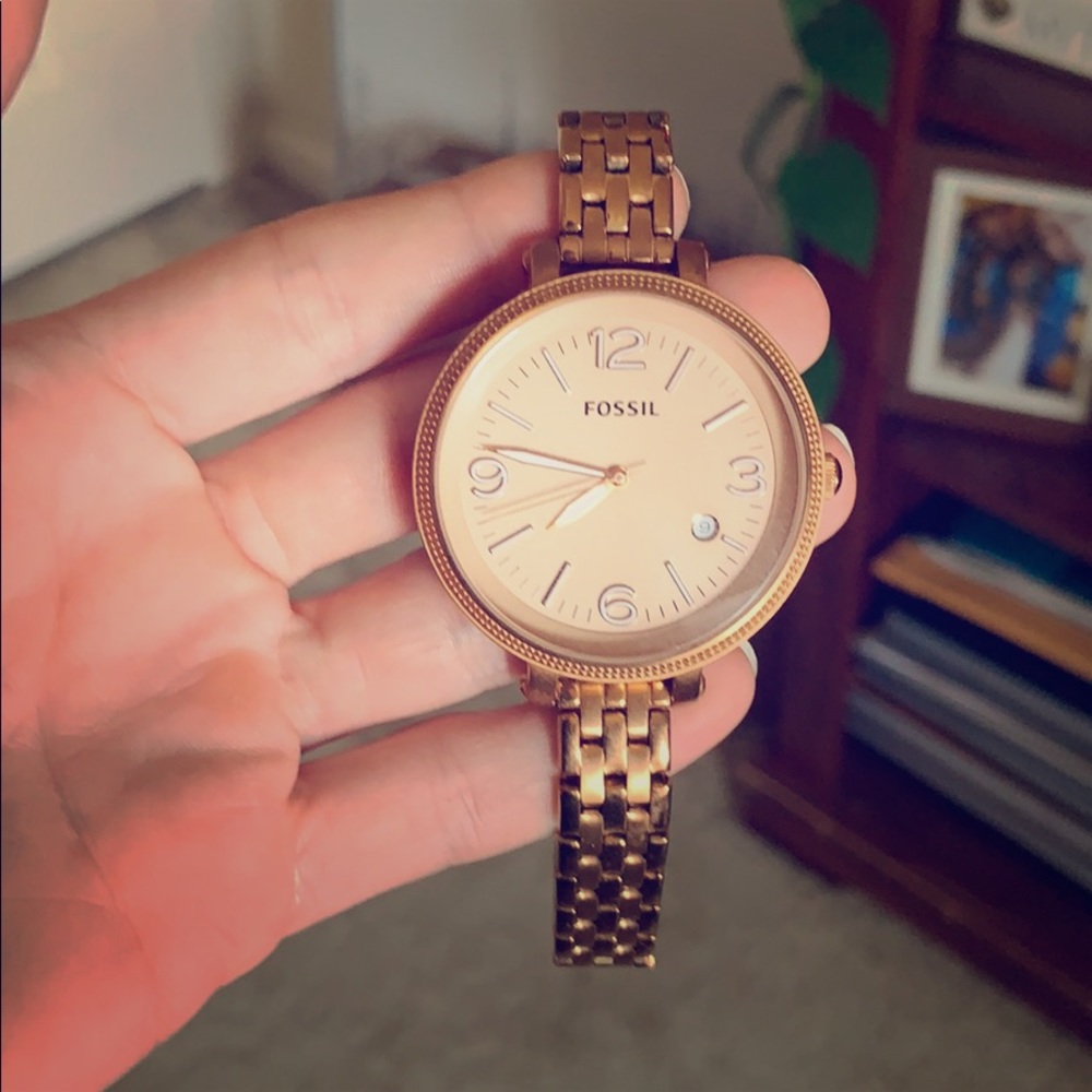 Rose Gold Fossil Watch
